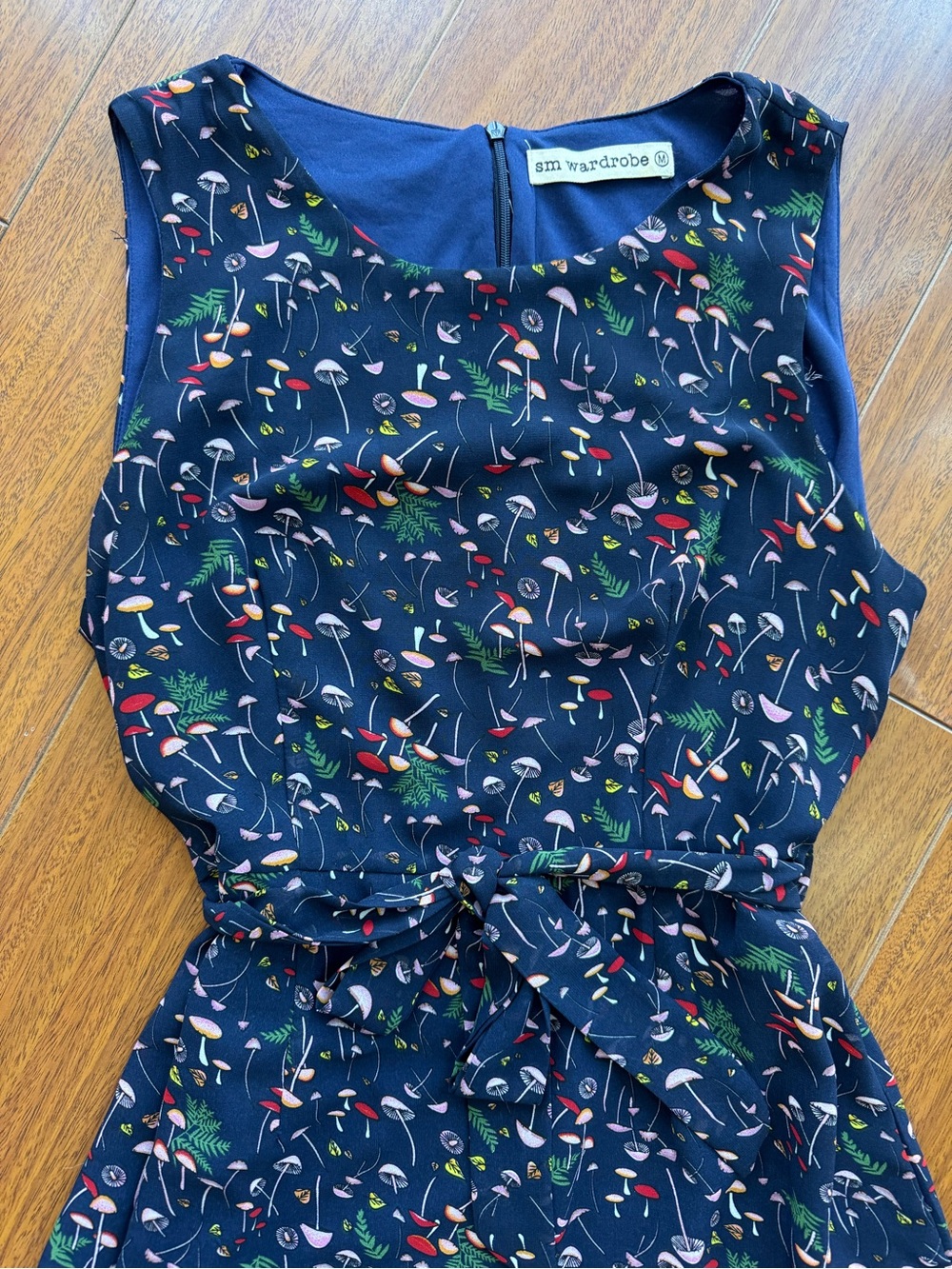 Whimsical Fairycore Mushroom Print Dollcore Forest Fruit Cottage Dress M